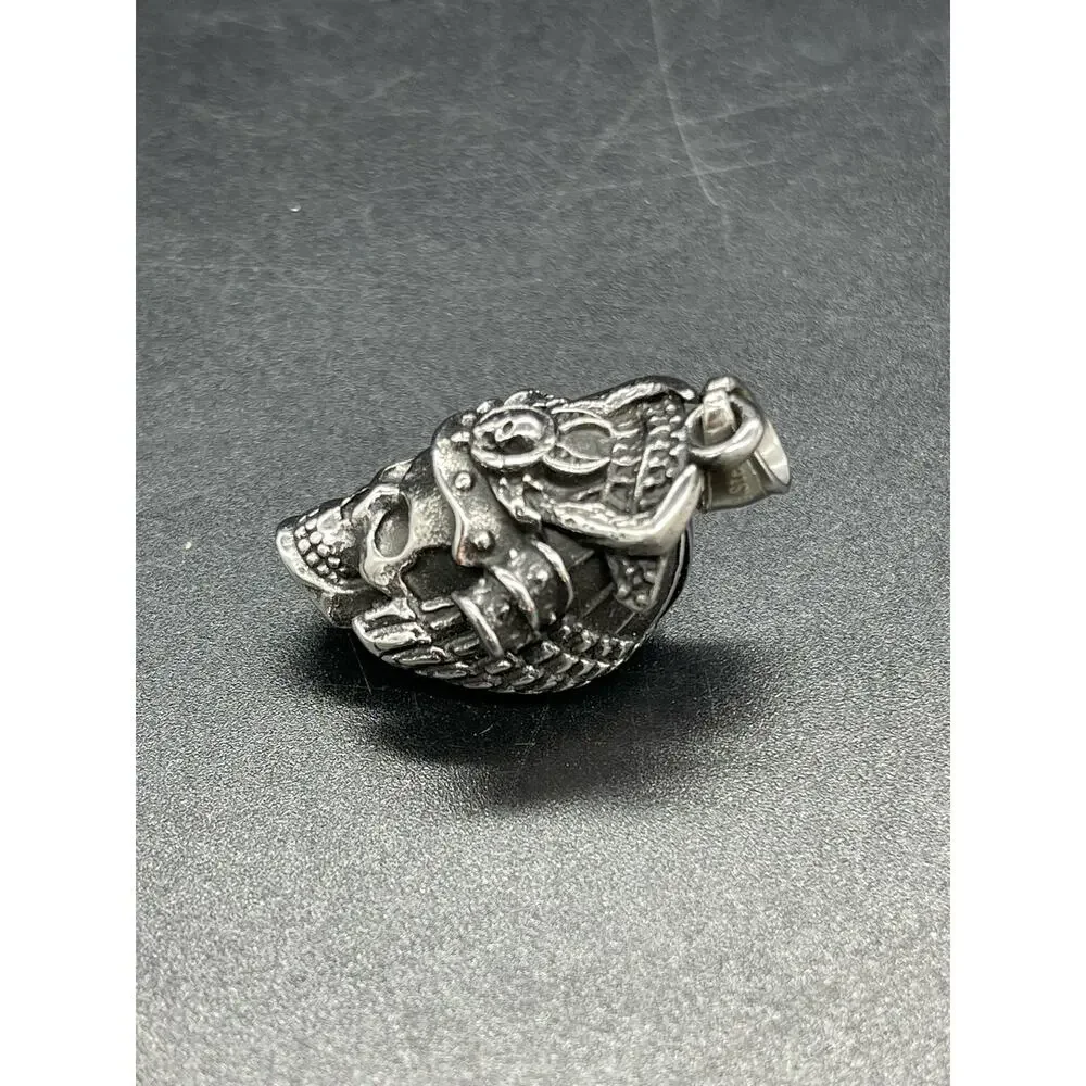 Men’s Punk Rock Japanese Ghost Skull Pendant Stainless Steel